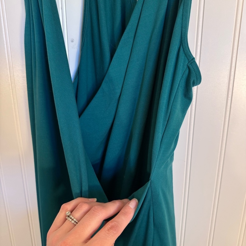 Lolë Teal Wrap Racer Back Casual Dress Women’s Size Medium - Picture 3 of 9